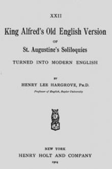 King Alfred's Old English Version of St. Augustine's Soliloquies by Saint Augustine