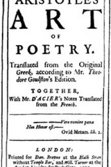 The Preface to Aristotle's Art of Poetry by André Dacier
